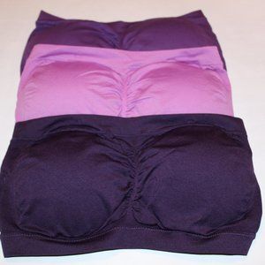 PLUS BASIC SEAMLESS PADDED BANDEAU ( 3 PIECE SET) PURPEL